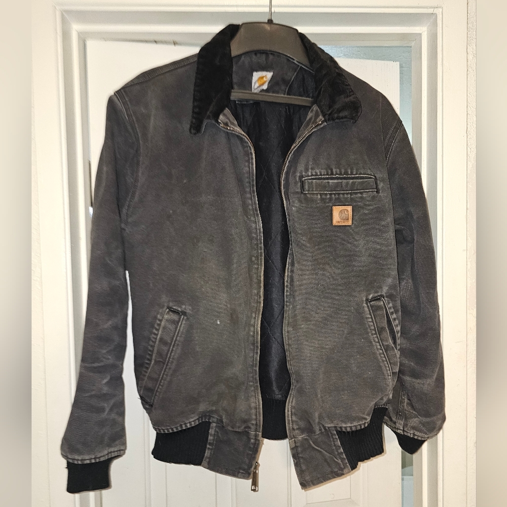 Carhartt Gray with Corduroy Collar Bomber Jacket